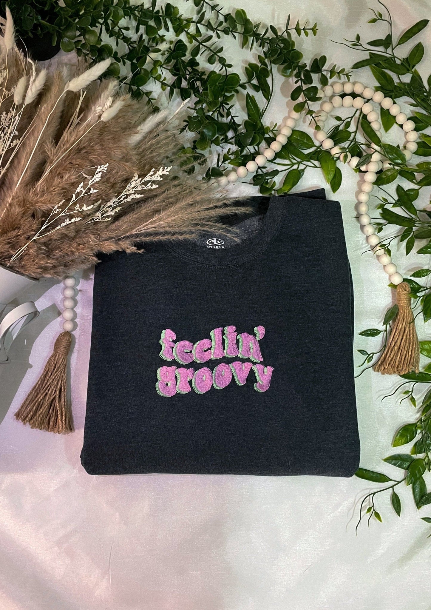 Feelin' Groovy Sweatshirt - Gildan Dark Heather