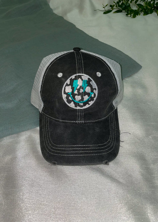 Punch Smiley Face Hat - Teal